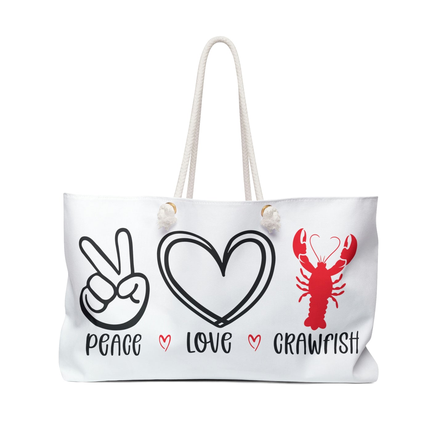 Peace Love Crawfish Weekender Bag