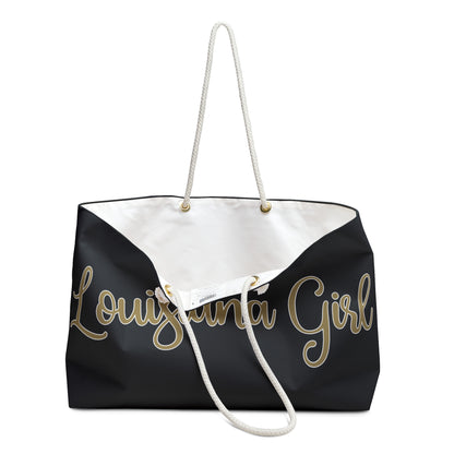 Louisiana Girl Weekender Bag - Black & Gold